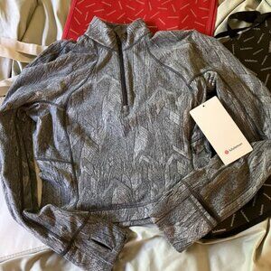 NWT Lululemon It's Rulu Run Cropped Half-Zip -Size 6 -Color Reverberate Chevron